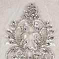 New collection fashional crystal and rhinestone lace applique patch motif for bridal RM358
